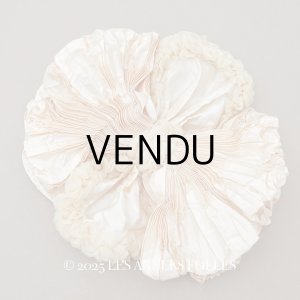 画像: アンティーク シャンパンピンクのリボン シルクシフォン&シルクサテン 大きなモチーフ