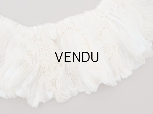 画像4: アンティーク シルクシフォンのプリーツ オフホワイト (4)