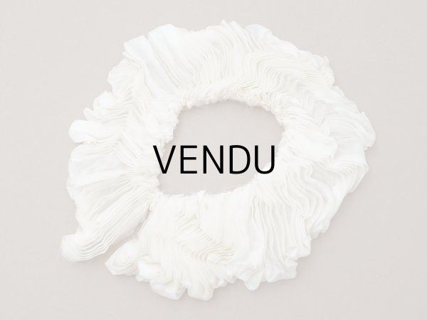 画像2: アンティーク シルクシフォンのプリーツ オフホワイト (2)