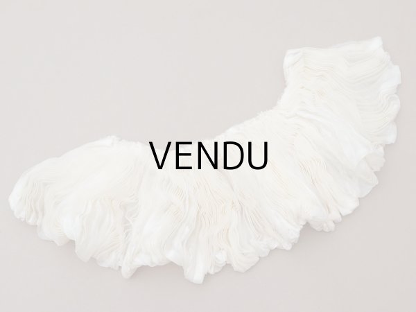 画像3: アンティーク シルクシフォンのプリーツ オフホワイト (3)