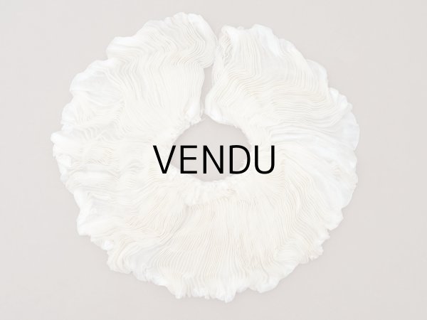 画像2: アンティーク シルクシフォンのプリーツ オフホワイト (2)