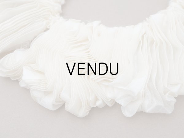 画像4: アンティーク シルクシフォンのプリーツ オフホワイト (4)