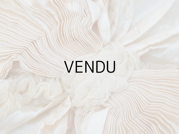 画像5: アンティーク シャンパンピンクのリボン シルクシフォン&シルクサテン 大きなモチーフ  (5)