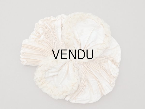 画像3: アンティーク シャンパンピンクのリボン シルクシフォン&シルクサテン 大きなモチーフ  (3)