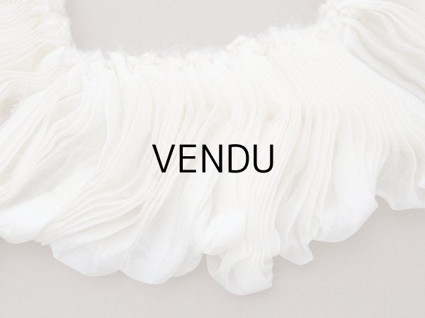 画像3: アンティーク シルクシフォンのプリーツ オフホワイト (3)