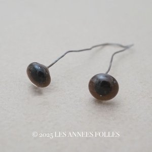 画像: アンティーク テディベアのグラスアイ 10〜10.5mm 黒×ダークブラウン