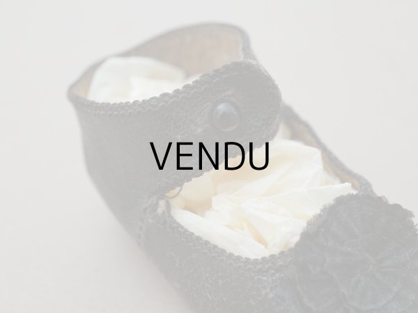 画像3: 19世紀末 アンティーク Louis Gustave Beaudelot JEMEAU ドールシューズ レザー 黒 (9) 約7.9×3.4cm  (3)