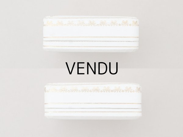 画像5: アンティーク リボン＆花のガーランド ジュエリーボックス オフホワイト (5)