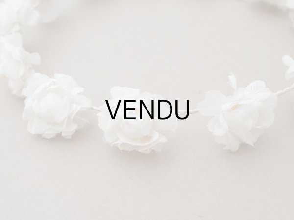 画像5: アンティーク 薔薇の布花のティアラ 花冠 初聖体 (5)