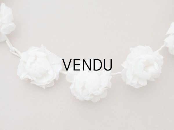 画像3: アンティーク 薔薇の布花のティアラ 花冠 初聖体 (3)