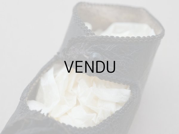 画像5: 19世紀末 アンティーク Louis Gustave Beaudelot JEMEAU ドールシューズ レザー 黒 (9) 約7.9×3.4cm  (5)