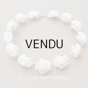 画像: アンティーク 薔薇の布花のティアラ 花冠 初聖体