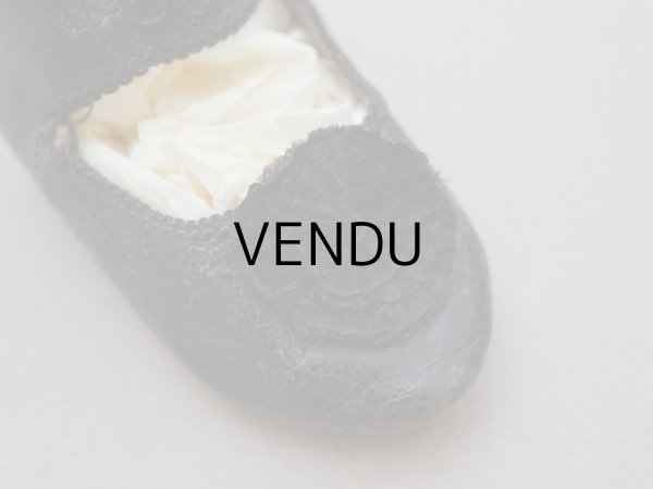 画像2: 19世紀末 アンティーク Louis Gustave Beaudelot JEMEAU ドールシューズ レザー 黒 (9) 約7.9×3.4cm  (2)