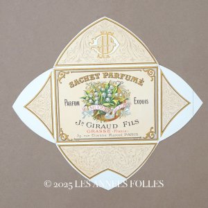 画像: アンティーク 鈴蘭 パウダーサシェのラベル SACHET PARFUME AU MUGUET DES ALPES パフュームラベル - JN.GIRAUD FILS -
