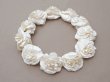 画像3: アンティーク シルクサテン 薔薇の布花のティアラ 花冠  エクリュ (3)