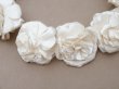 画像8: アンティーク シルクサテン 薔薇の布花のティアラ 花冠  エクリュ (8)