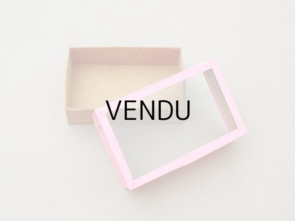 画像2: ＊蚤の市＊アンティーク ガラスの蓋の紙箱 ピンク (2)