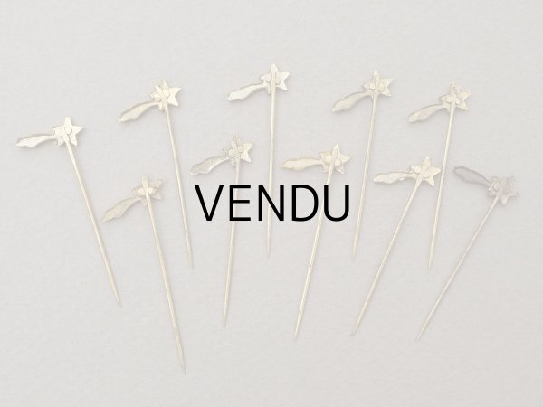 画像4: 1900年頃 アンティーク 流れ星のエパングル ゴールド 10ピースのセット (4)