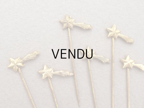 画像2: 1900年頃 アンティーク 流れ星のエパングル ゴールド 10ピースのセット (2)