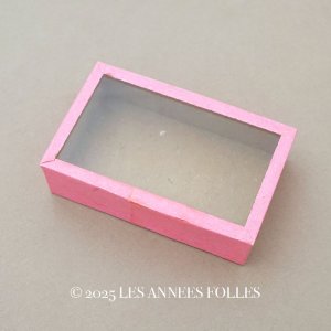 画像: アンティーク ガラスの蓋の紙箱 ピンク
