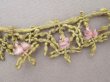 画像2: 19世紀末 アンティーク シルク製 ロココトリム ピンクの薔薇 50cm (2)