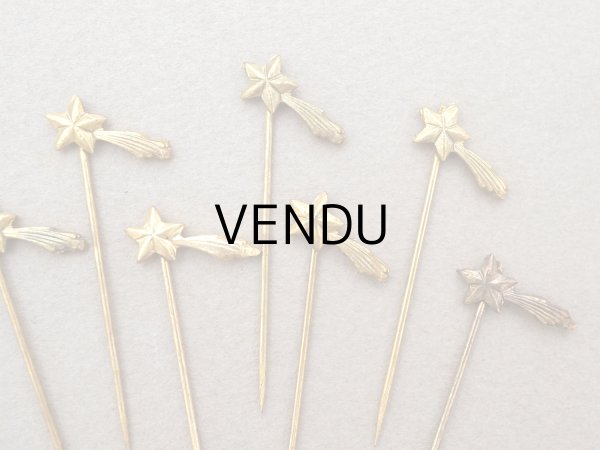 画像3: 1900年頃 アンティーク 流れ星のエパングル ゴールド 10ピースのセット (3)