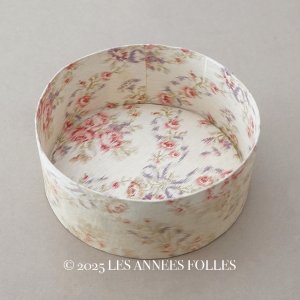 画像: アンティーク 薄紫色のリボン & 薔薇のガーランド  カルトナージュボックス 蓋なし
