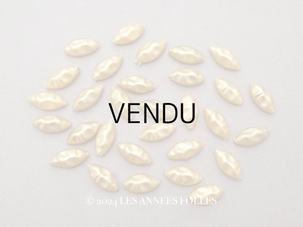 画像1: アンティーク スフレビーズ バロック ゴールド 約10×21mm 30ピースのセット マーキス型  吹きガラス製ビーズ (1)