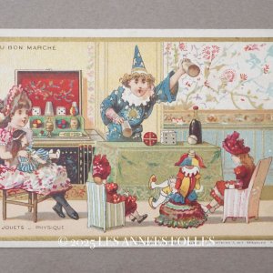 画像: アンティーク クロモ 物理学玩具 少女とドール  JOUETS PHYSIQUE  -AU BON MARCHE-