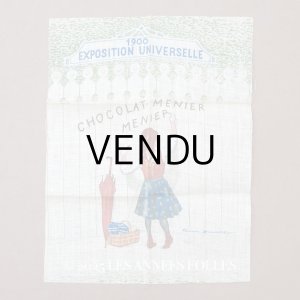 画像: 未使用 1900年 アンティーク パリ万博のセルビエット (ナプキン) - CHOCOLAT MENIER -