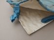画像6: ＊蚤の市＊アンティーク シルク製 ハンキーケース モノグラム＆花刺繍 ハンカチ用ポシェット グレイッシュブルー (6)
