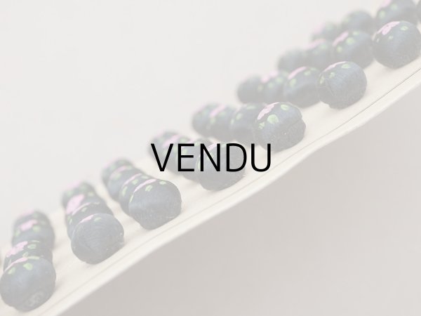 画像4: ＊蚤の市＊ アンティーク シルクサテンのくるみボタン 薔薇のハンドペイント 10mm 黒 36ピースのセット (4)