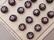 画像3: アンティーク シルクサテンのくるみボタン 薔薇のハンドペイント 10mm 黒 6ピースのセット (3)