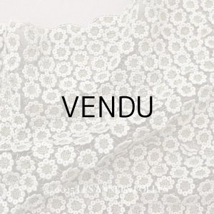 画像: ＊蚤の市＊アンティーク メタル＆コットンクロシェのレース 花模様 30×80cm 