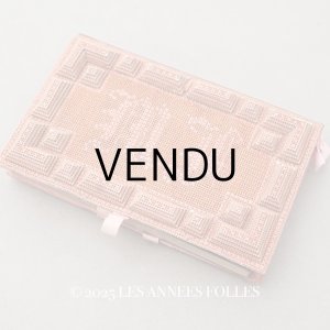 画像: 19世紀 アンティーク 未使用 ピンクの手帳 イニシャル入り JF MJ 