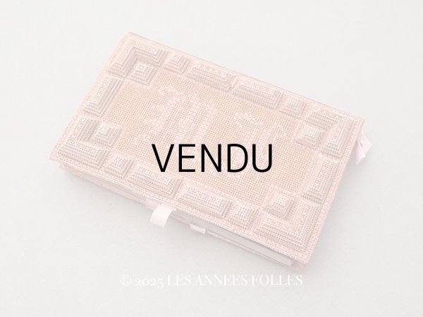 画像1: 19世紀 アンティーク 未使用 ピンクの手帳 イニシャル入り JF MJ  (1)