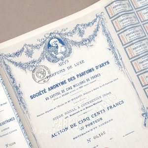 画像: 1918年 アンティーク パフュームリー ARYSの株式  - ARYS -