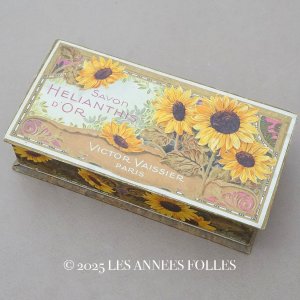 画像: アンティーク 向日葵のソープボックス SAVON HELIANTHIS D'OR - VICTOR VAISSIER PARIS - 