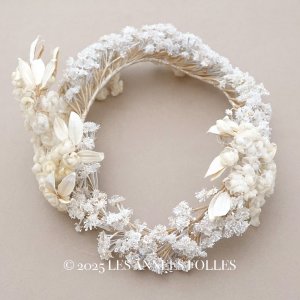 画像: 19世紀末 アンティーク 薔薇の花冠 コットンオーガンジー ティアラ
