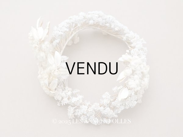 画像1: 19世紀末 アンティーク 薔薇の花冠 コットンオーガンジー ティアラ (1)