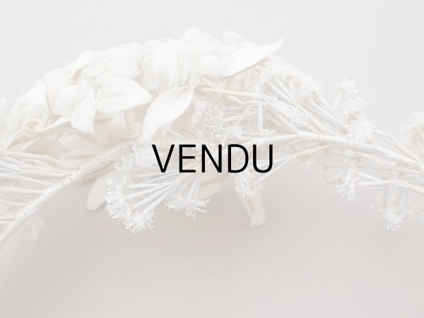 画像18: 19世紀末 アンティーク 薔薇の花冠 コットンオーガンジー ティアラ (18)