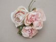 画像4: アンティーク パウダーピンクの薔薇の布花 クウォーターロゼット咲き (4)