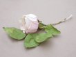 画像3: アンティーク パウダーピンクの薔薇の布花 クウォーターロゼット咲き (3)