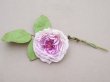 画像2: アンティーク ライラックピンクの薔薇の布花 クウォーターロゼット咲き (2)