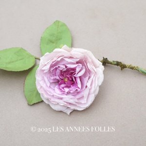 画像: アンティーク ライラックピンクの薔薇の布花 クウォーターロゼット咲き