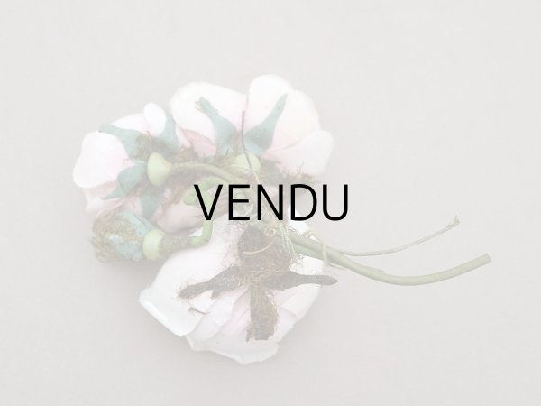 画像5: アンティーク パウダーピンクの薔薇の布花 クウォーターロゼット咲き (5)