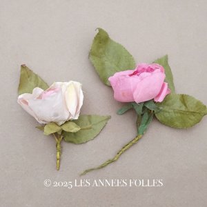 画像: アンティーク 小さな薔薇の布花  ピース売り 