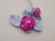 画像2: アンティーク 薔薇の布花 フューシャピンク クウォーターロゼット咲き (2)