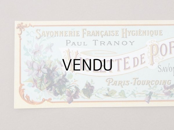 画像2: アンティーク ソープラベル 菫 SAVON SUPERFIN VIOLETTE DE PORTUGAL- PAUL TRANOY - (2)