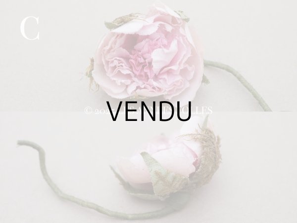 画像5: アンティーク 小さな薔薇の布花  パウダーピンク ピース売り クウォーターロゼット咲き (5)